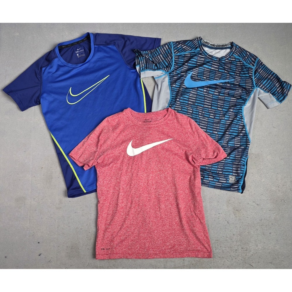 Lot of 3 Nike Youth Boys T-Shirts LARGE Dri Fit Athletic Sports